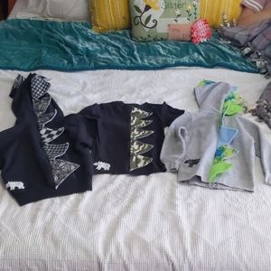 Dinosaur zip ups and shirt bundle